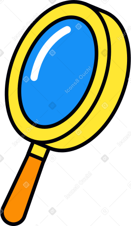 blue glass magnifier Illustration in PNG, SVG