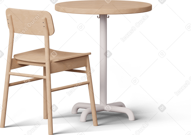 3D coffee table and chair PNG, SVG