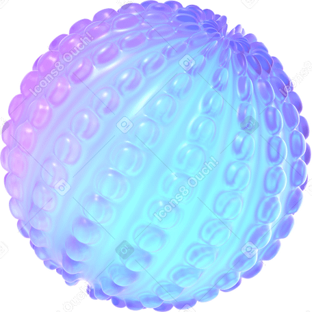3D ribbed glowing sphere PNG, SVG