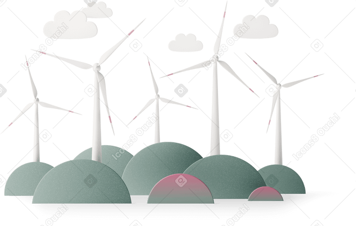 3D wind farm PNG、SVG