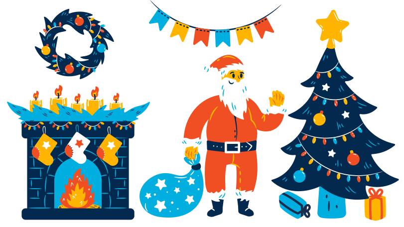 Merry Christmas! Illustration in PNG, SVG