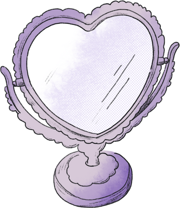 Heart-shaped mirror PNG, SVG