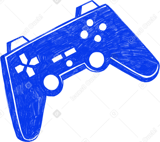 blue joystick for computer games Illustration in PNG, SVG