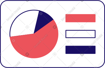 Popup window with pie chart and text PNG, SVG