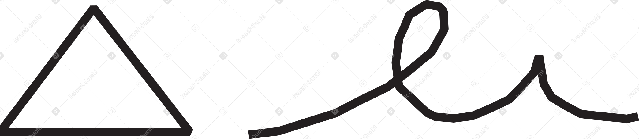 Треугольник с линией в PNG, SVG