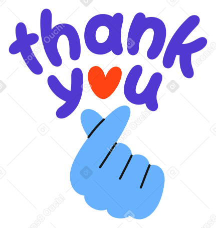 hand and lettering thank you sticker animated illustration in GIF, Lottie (JSON), AE