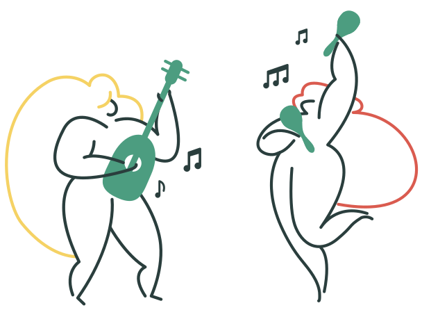 Playing music Illustration in PNG, SVG