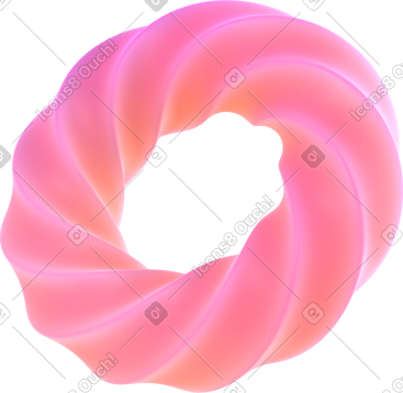 Gradient plastic twisted torus PNG, SVG