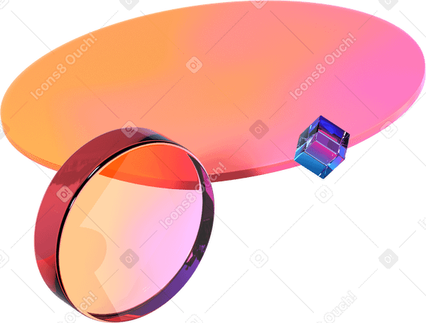 3D 공중에 떠 있는 기하학적 모양의 구성 PNG, SVG