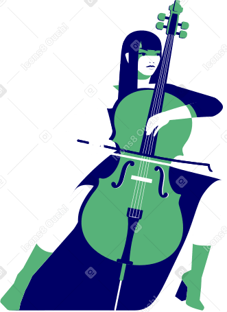 woman playing cello PNG, SVG