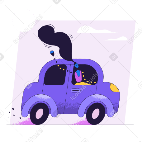 Travelling by car Illustration in PNG, SVG