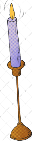 purple candle in a candlestick PNG, SVG