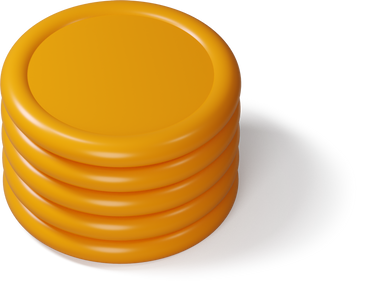 Top view of a stack of coins PNG, SVG