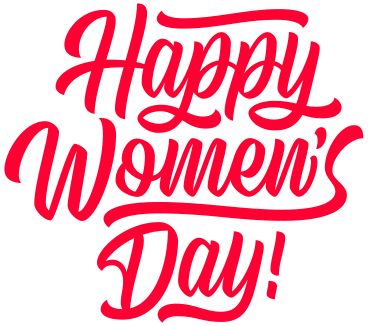 lettering happy women's day! in calligraphy style text PNG, SVG