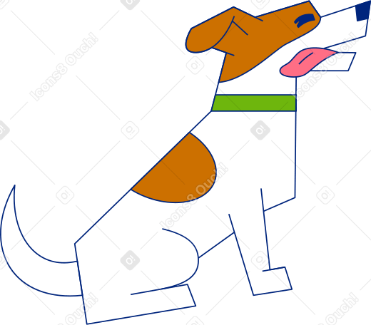 sitting dog tongue out PNG, SVG