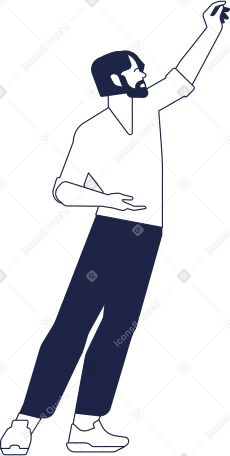 man with upped hand line Illustration in PNG, SVG