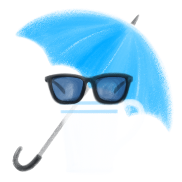 Umbrella, glasses and mug PNG, SVG