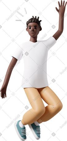 3D boy jumping PNG, SVG