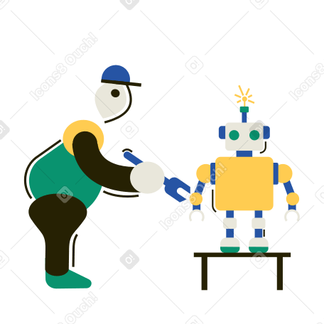 Robotics Illustration in PNG, SVG