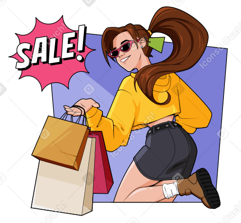 Woman going to shopping on sale PNG, SVG
