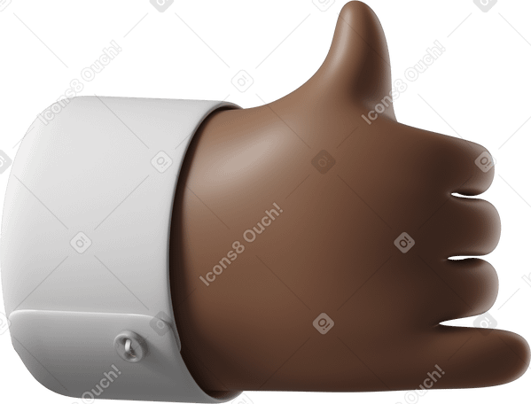 3D Mano di pelle marrone scuro che mi chiama segno PNG, SVG