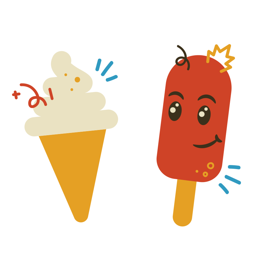 Cute ice-cream Illustration in PNG, SVG