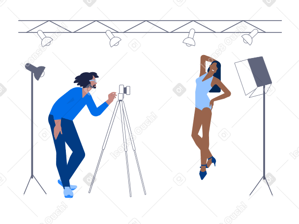 Fashion Shooting Illustration in PNG, SVG
