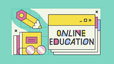 Lettering online education con libros y navegadores. PNG, SVG