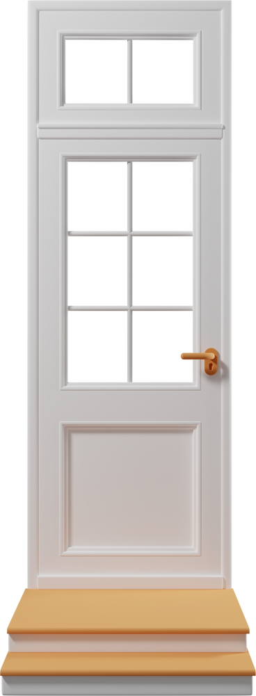 White door with steps PNG, SVG