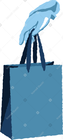 blue arms with package Illustration in PNG, SVG
