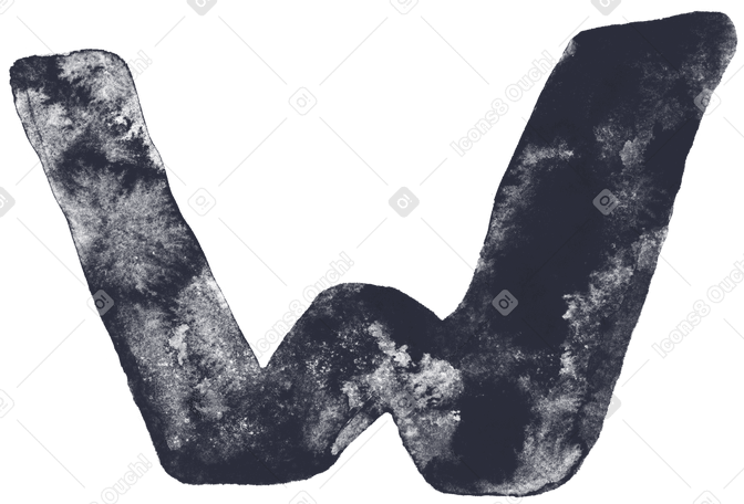 letter w Illustration in PNG, SVG
