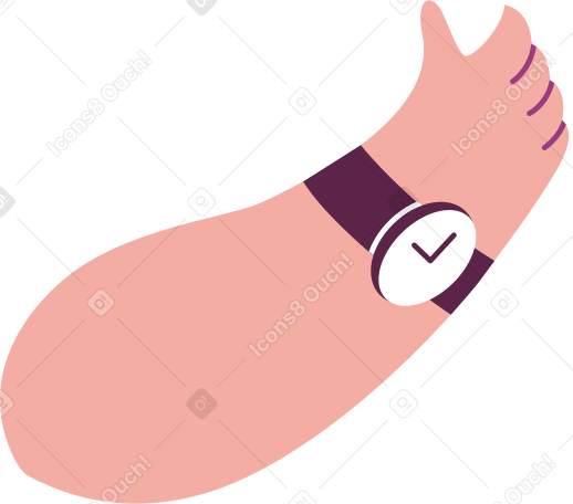 hand with watch Illustration in PNG, SVG