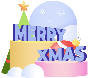 Lettering Merry Xmas with Christmas tree and arch text PNG, SVG