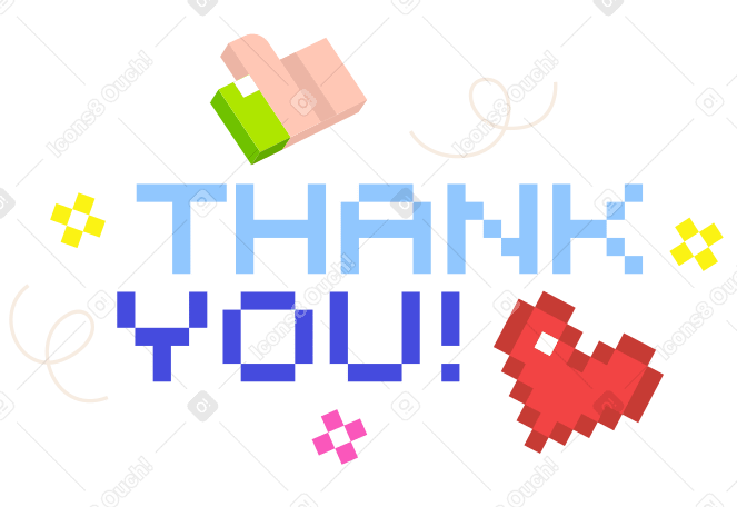 Lettering Thank You! with likes and sparkles text PNG, SVG