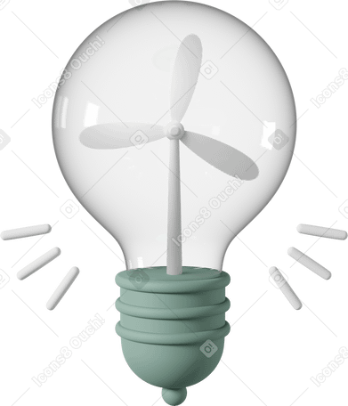 3D ecology lightbulb PNG, SVG