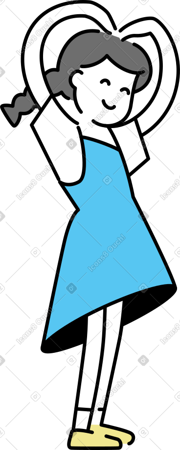 年轻女子做一个心形手势 PNG, SVG