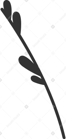 black branch with leaves Illustration in PNG, SVG