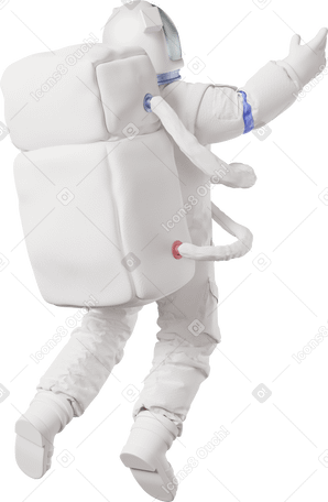 3D astronaut three quarter back view PNG, SVG