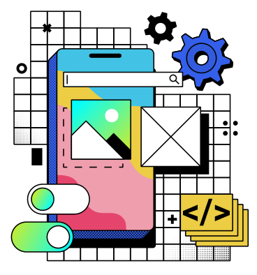 Mobile app development and application programming PNG, SVG