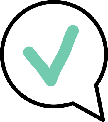 Speech bubble and checkmark в PNG, SVG