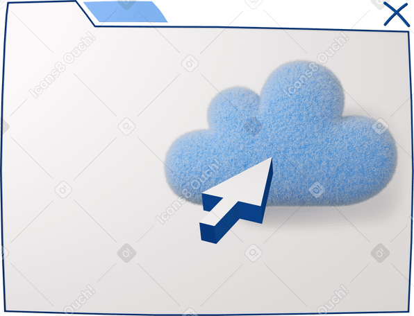 3D Web page with cloud software PNG, SVG