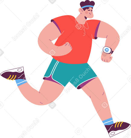 Hombre corriendo con reloj inteligente PNG, SVG