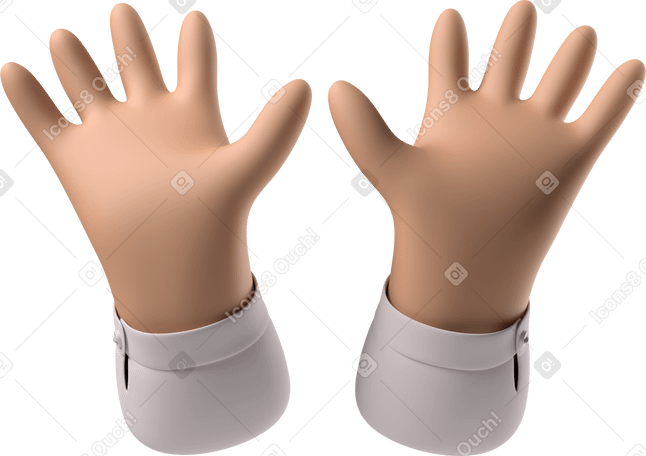 3D Open tanned skin hands PNG, SVG