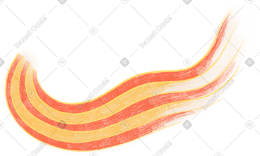 Red and yellow sinuous stripes PNG, SVG