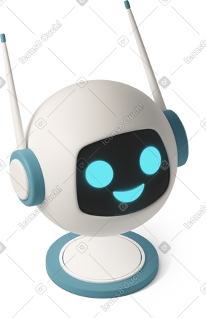 3D cute chatbot isometric PNG, SVG