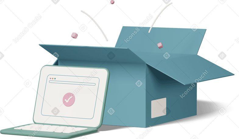 3D e commerce payment and quick delivery в PNG, SVG
