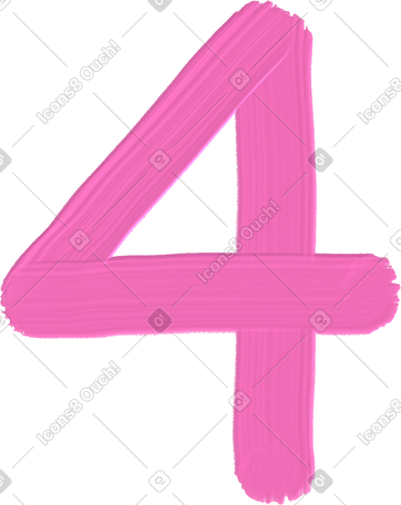 pink number four PNG, SVG