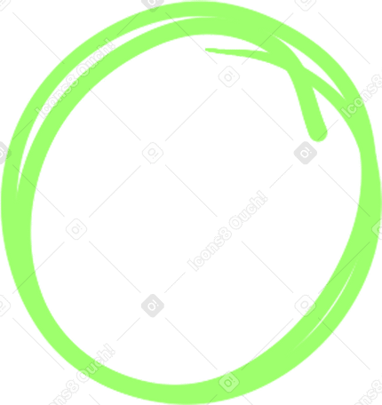 bright green circle doodle PNG, SVG