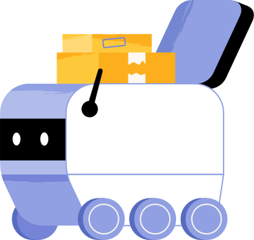 delivery robot with boxes PNG, SVG