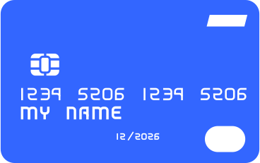 Blue plastic bank card в PNG, SVG